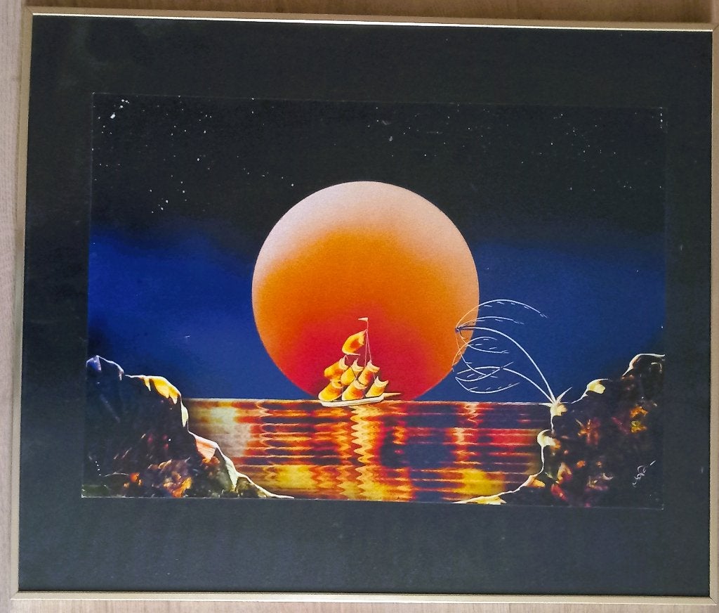 Pakket 4 D - 2 Schilderijen: Zeilschip & Waterval met herten, Ophalen, Zo goed als nieuw, 50 tot 75 cm, Schilderij