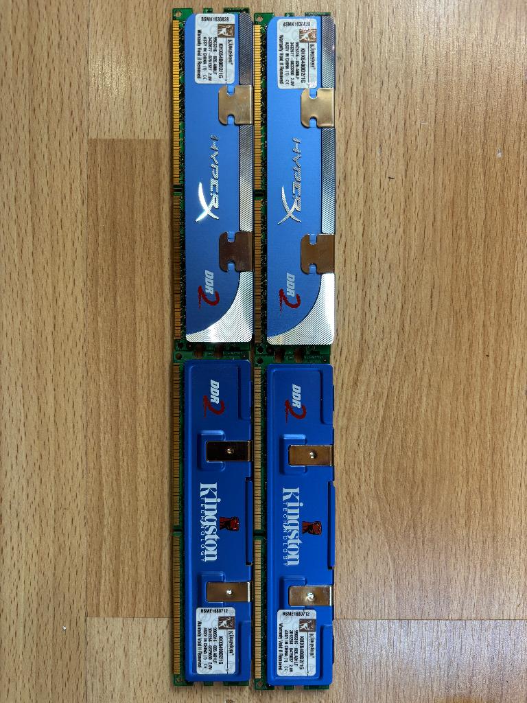 4 x Kingston DDR2 1Gb Hyper X, Computers en Software, RAM geheugen, 1 GB of minder, Ophalen of Verzenden, Zo goed als nieuw, DDR2