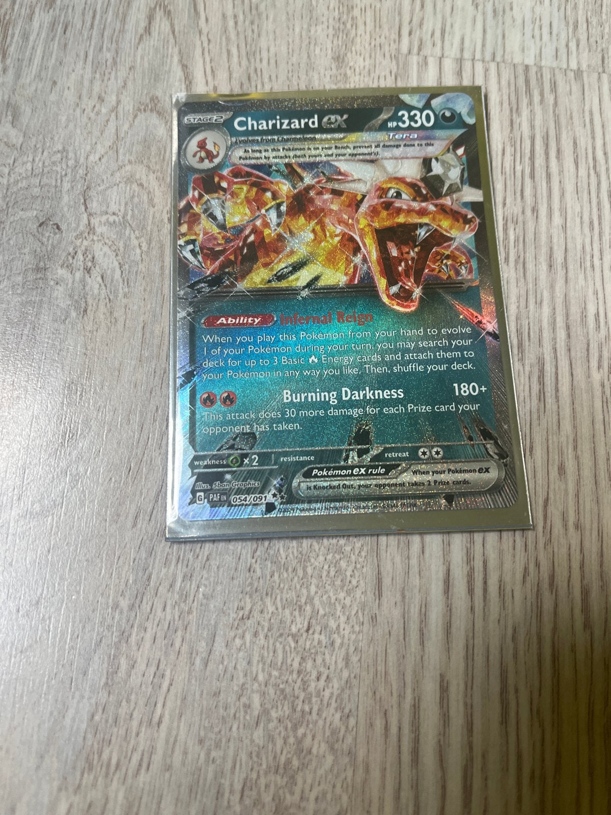 Charizard ex 054/091 Pokémon kaart, Hobby en Vrije tijd, Ophalen of Verzenden, Zo goed als nieuw, Losse kaart, Foil