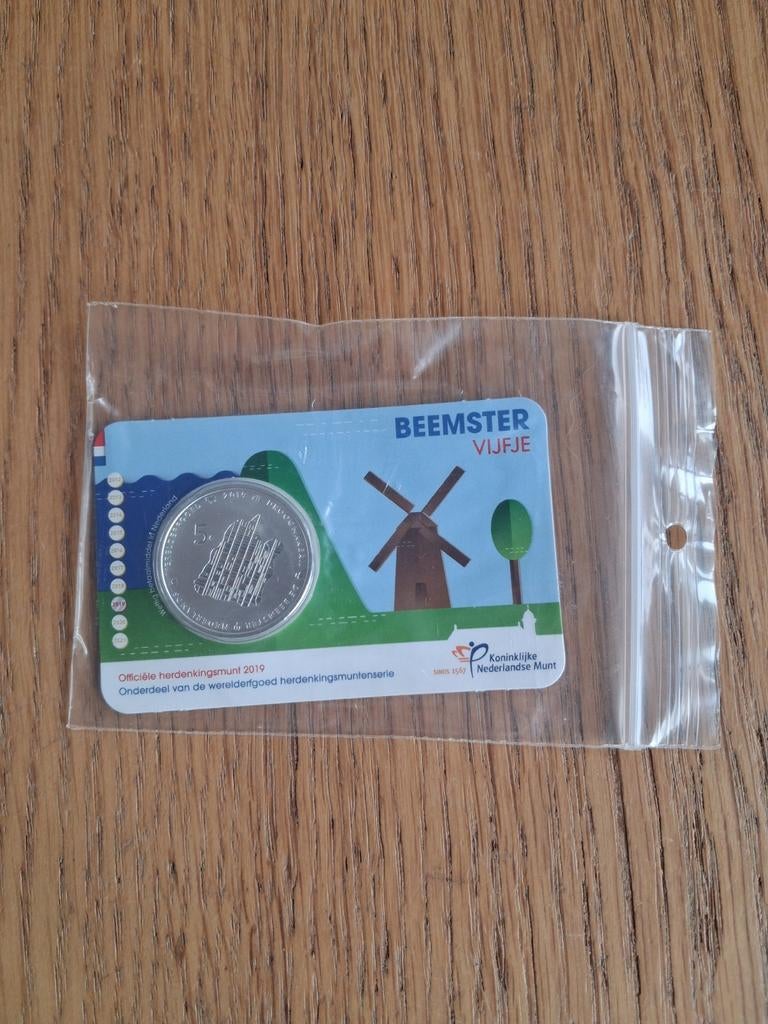 Beemster Vijfje 2019 herdenkingsmunt, Ophalen of Verzenden