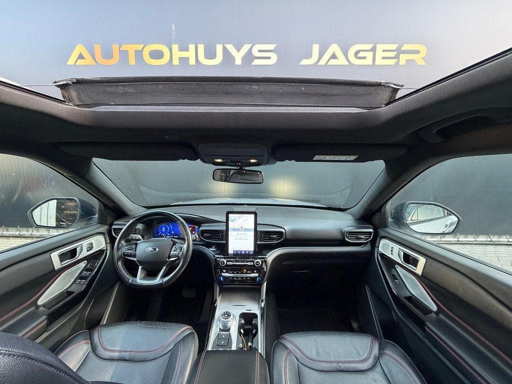 Ford Explorer 3.0 V6 EcoBoost PHEV ST-Line 7p. Pano Leer Car, Auto's, Automaat, Zwart, Bedrijf, 2956 cc