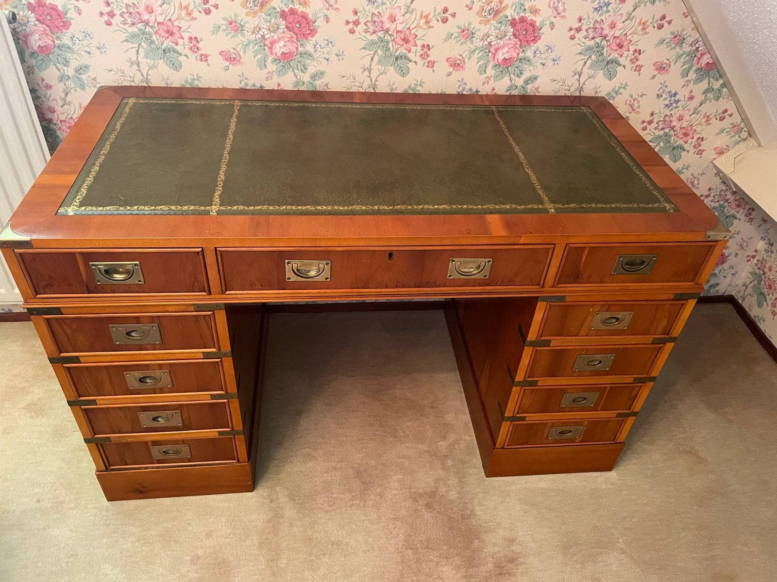 Vintage secretaire / bureau met veel laden, Ophalen, Gebruikt, Secretaire, Antiek