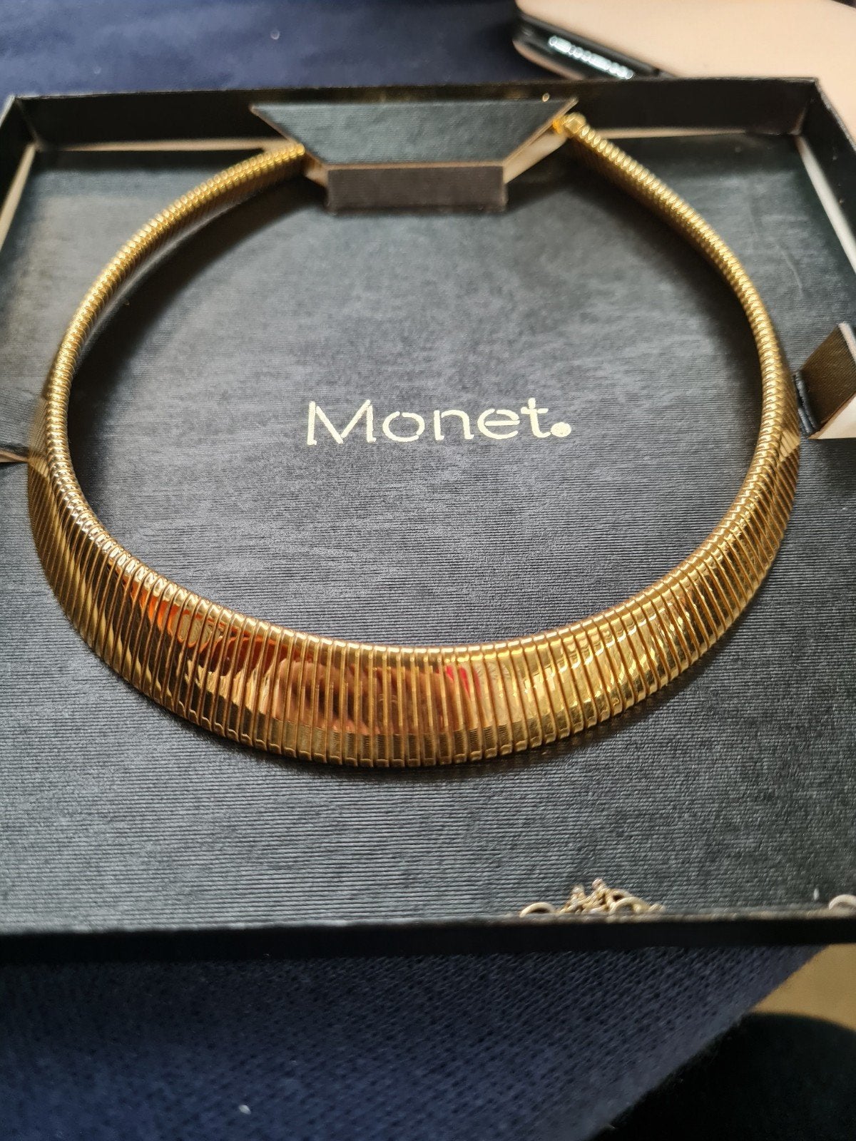 Vintage Monet ketting en armband (jaren '80), Ophalen of Verzenden, Gebruikt, Goud, Overige materialen