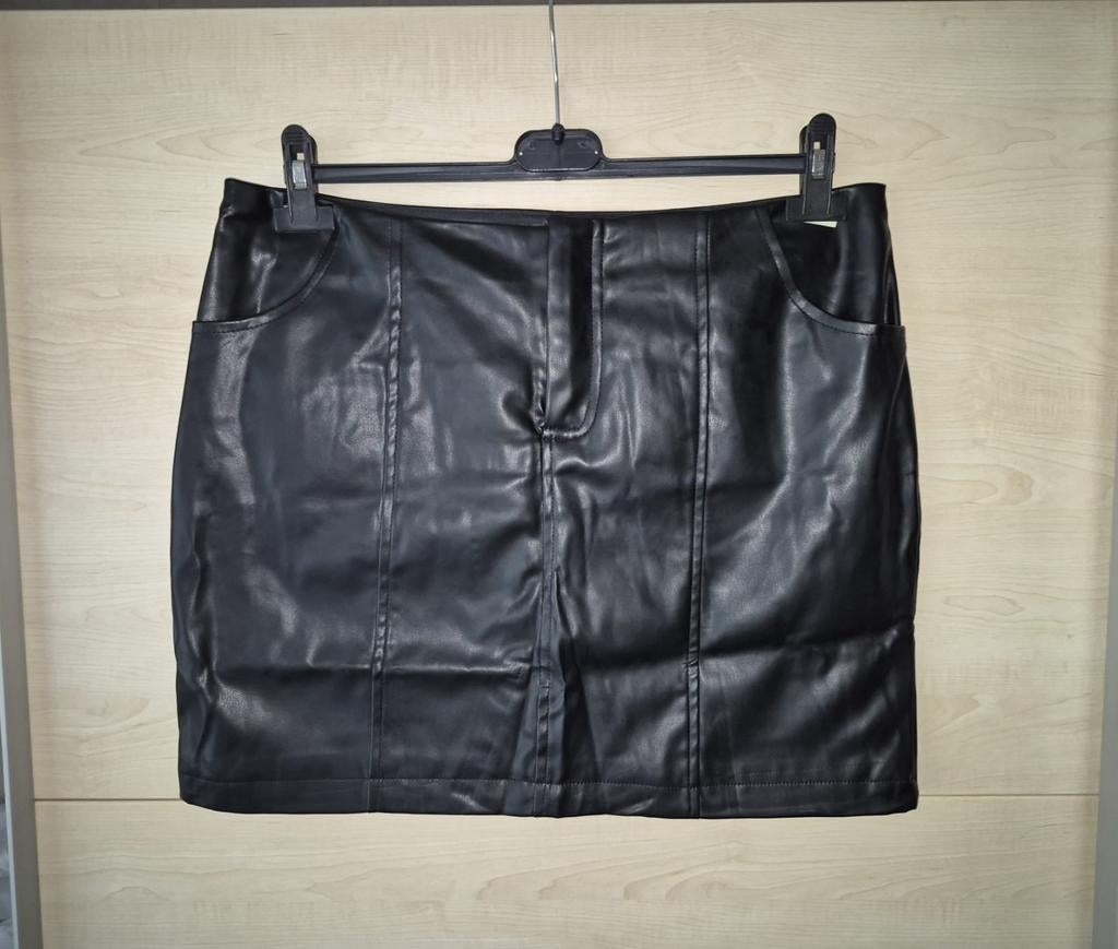 Leren rok mt L pu materiaal, Verzenden, Zwart, Maat 42/44 (L), Nieuw