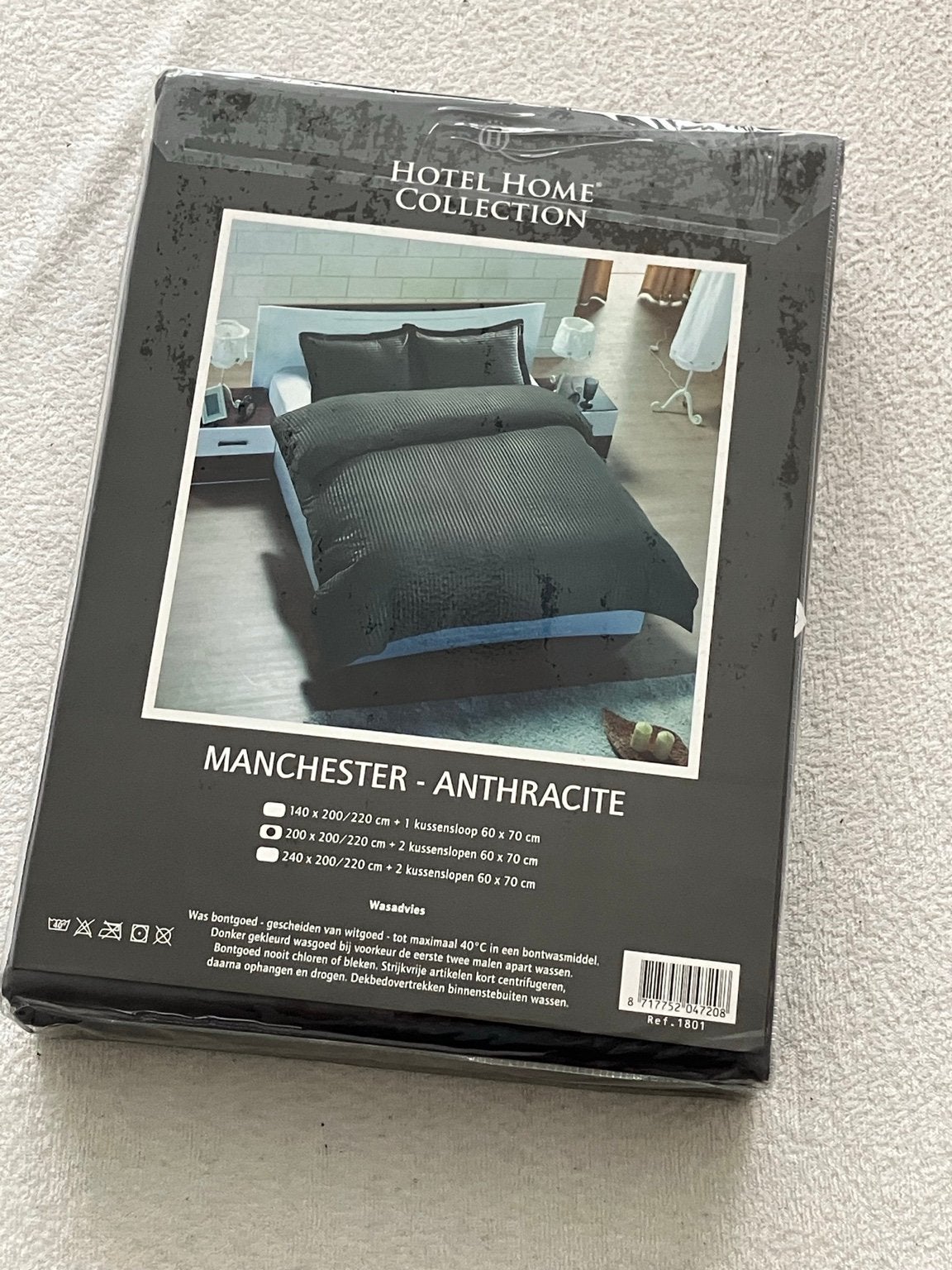 Hotel Home Collection Dekbedovertrek Antraciet 200x220, Huis en Inrichting, Slaapkamer | Beddengoed, Ophalen, Dekbedovertrek, Tweepersoons