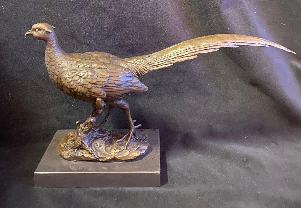 Bronzen fazant, gestempeld/ManGreb prachtig zuiver brons, Ophalen of Verzenden