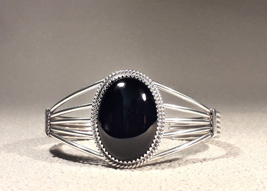 Zilveren Armband Onyx Sterling Zilver, Verzenden, Zo goed als nieuw, Met edelsteen, Zilver