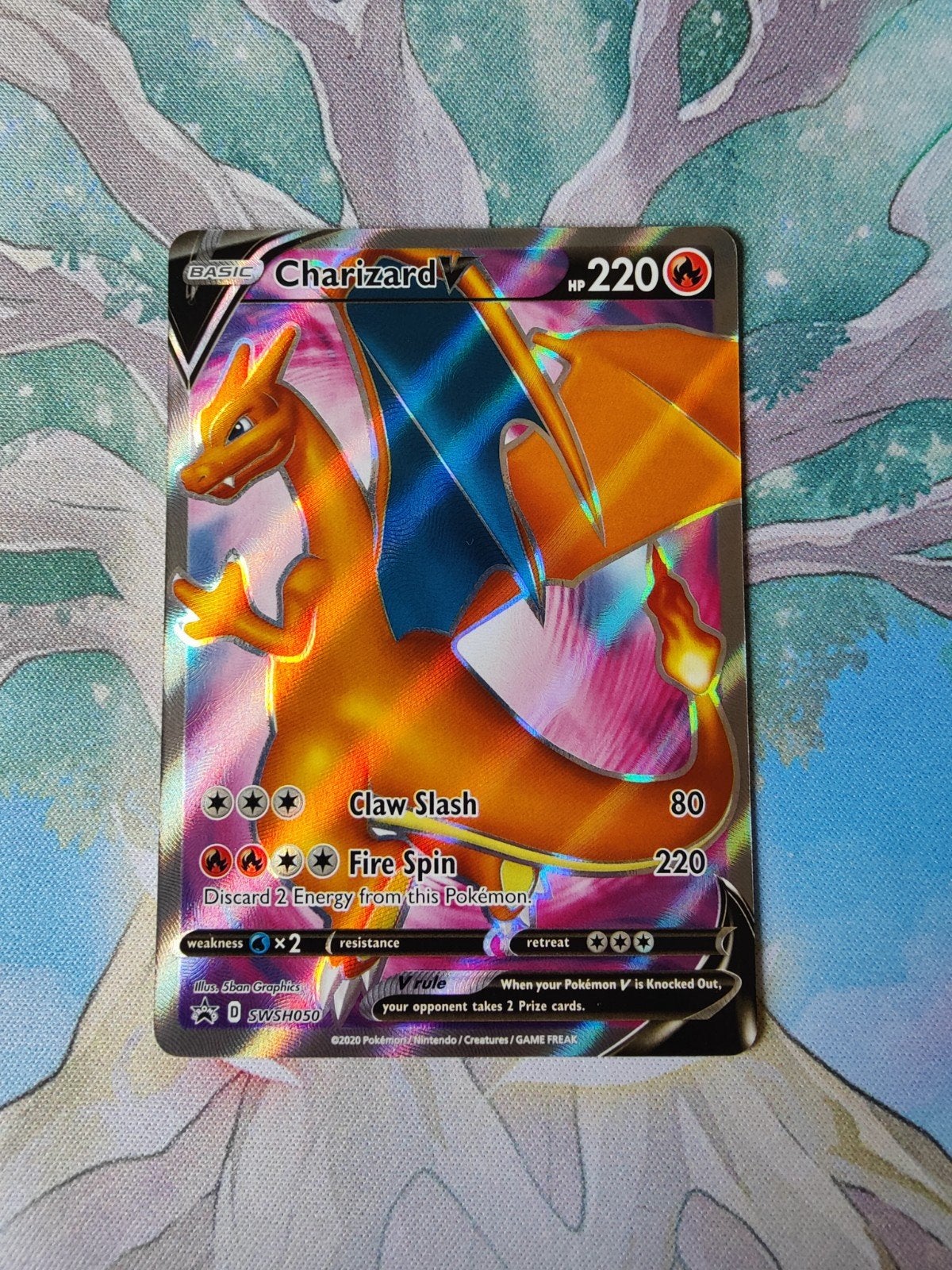 pokemon Black star promo charizard v swsh050, Hobby en Vrije tijd, Ophalen of Verzenden, Nieuw, Losse kaart, Foil