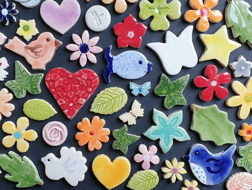 Mozaïek steentjes tegeltjes handgemaakte keramiek figuurtjes, Hobby en Vrije tijd, Knutselen, Verzenden, Handgemaakt, Nieuw, Meerkleurig