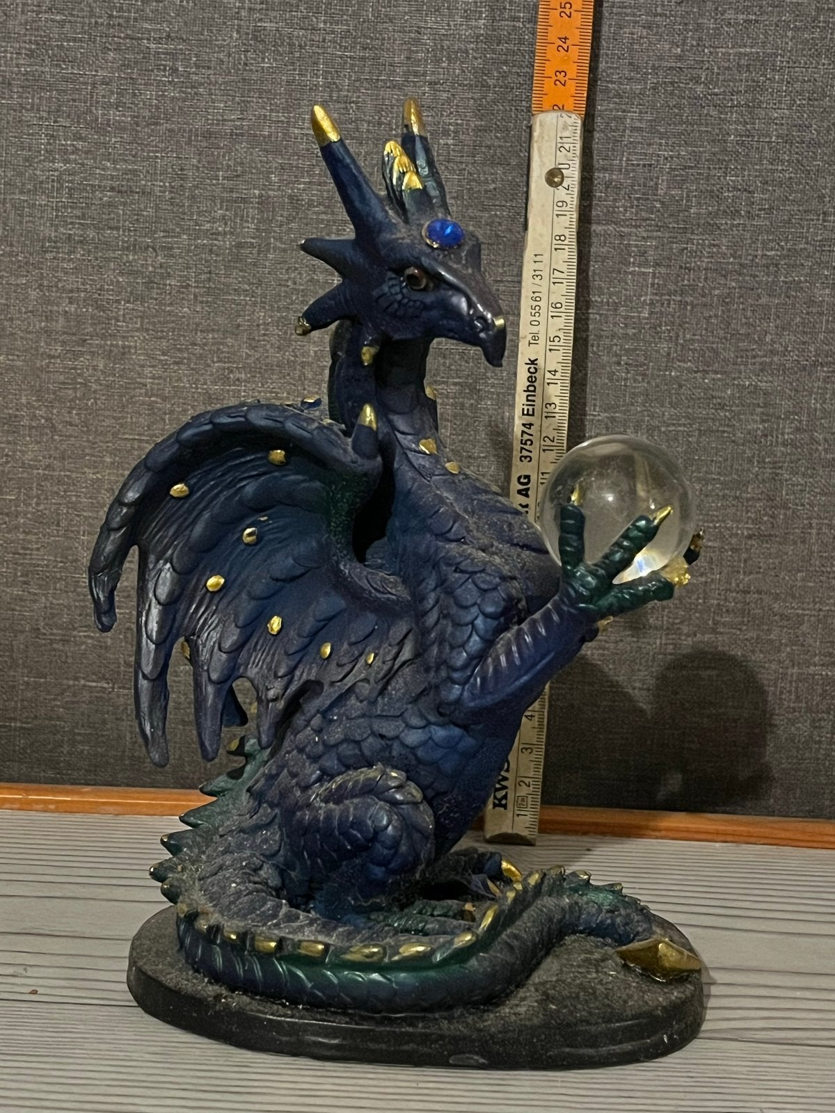 Draak met kristallen bol - Fantasy decoratie, Ophalen, Zo goed als nieuw, Fantasy