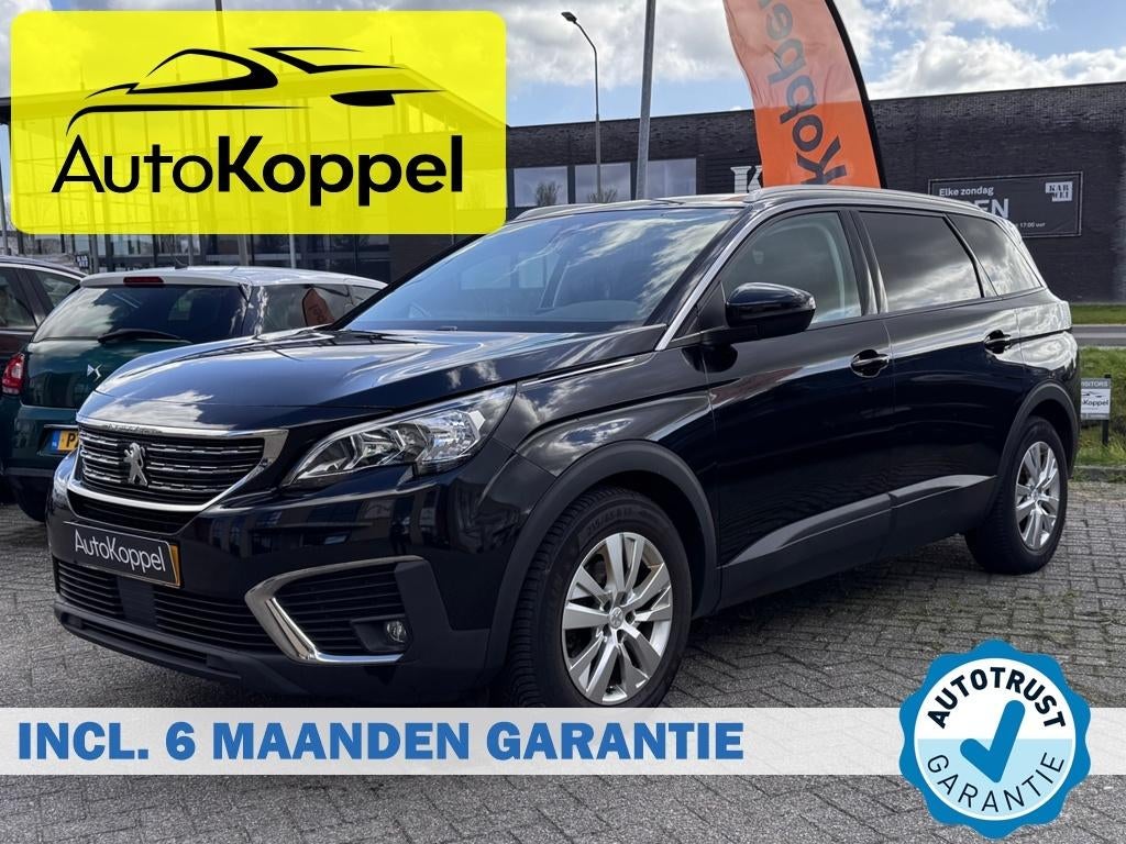 Peugeot 5008 1.2 Puretech 130pk S&S 2019 Zwart, Auto's, Voorwielaandrijving, Euro 5, Stof, 7 stoelen