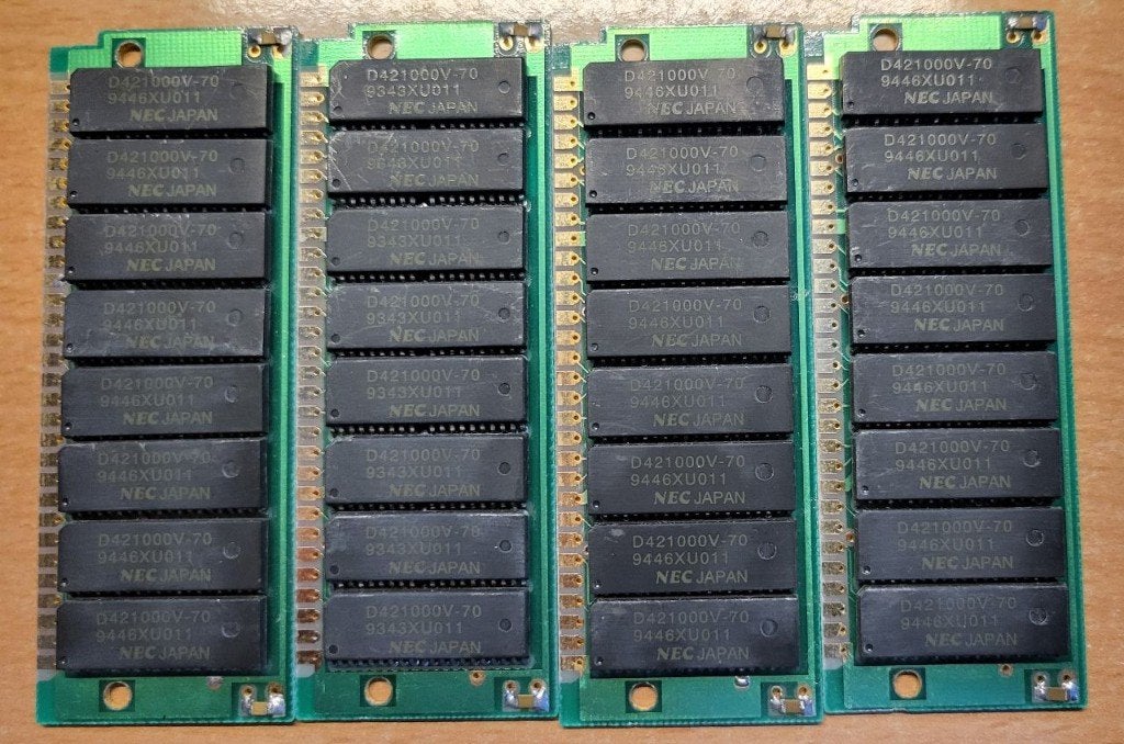 4x 1MB 30-pins Simm 8x NEC D421000V-70, Computers en Software, Ophalen of Verzenden