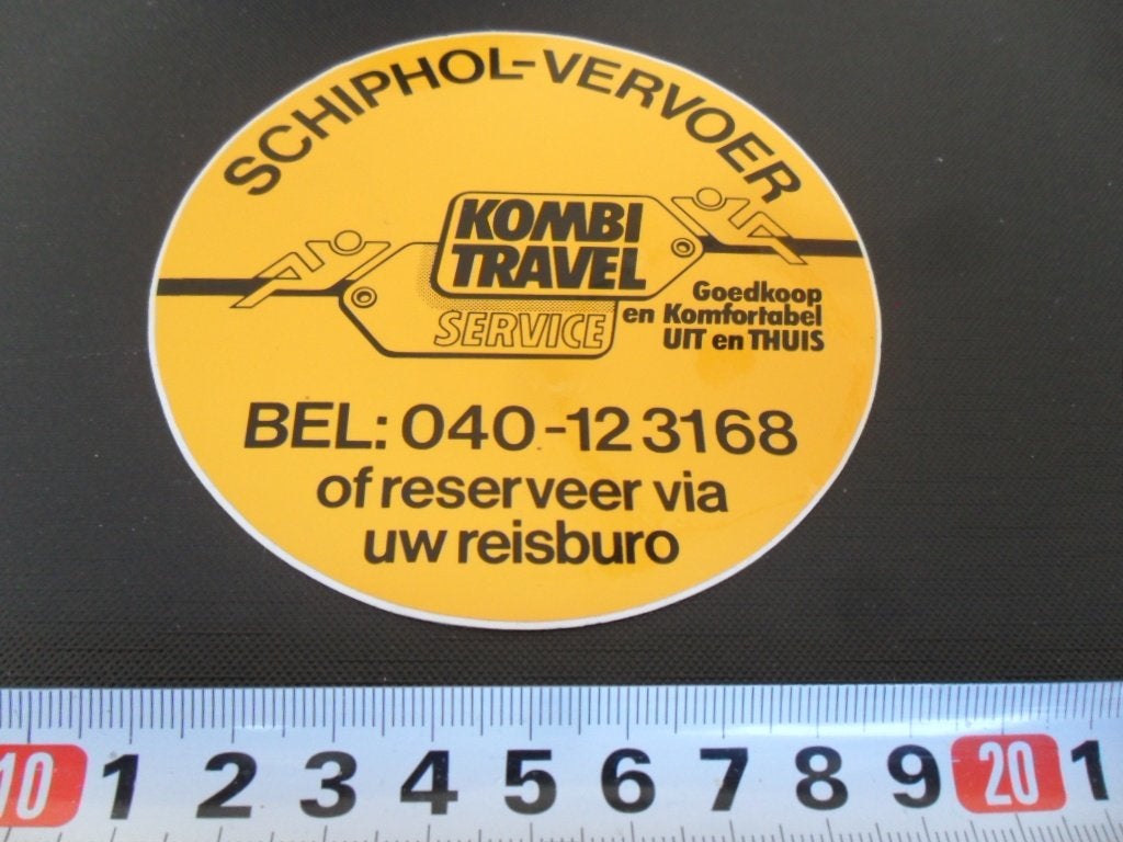 sticker EHV Schiphol Vervoer Kombi Travel Service 040-123268, Ophalen, Zo goed als nieuw