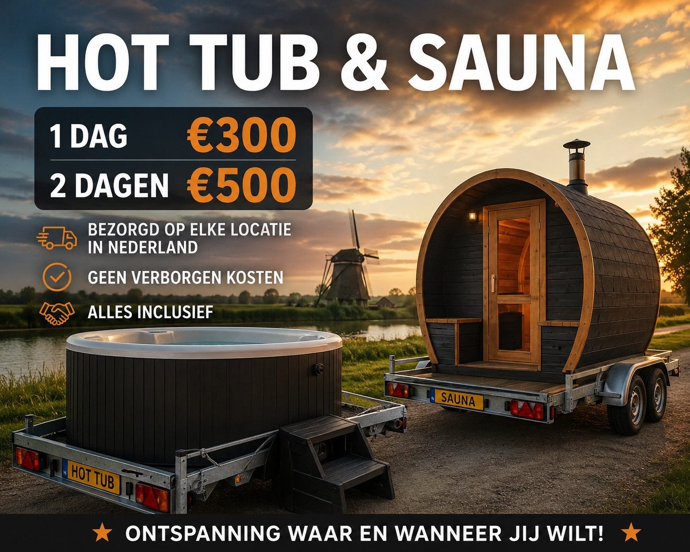 HOT TUB & SAUNA BIJ JOU THUIS / TE HUUR, Twee personen
