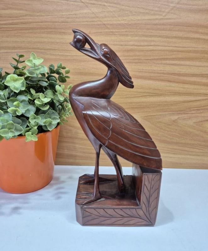 Reiger, Balinees houtsnijwerk Art Deco stijl, Antiek en Kunst, Kunst | Beelden en Houtsnijwerken, Ophalen of Verzenden