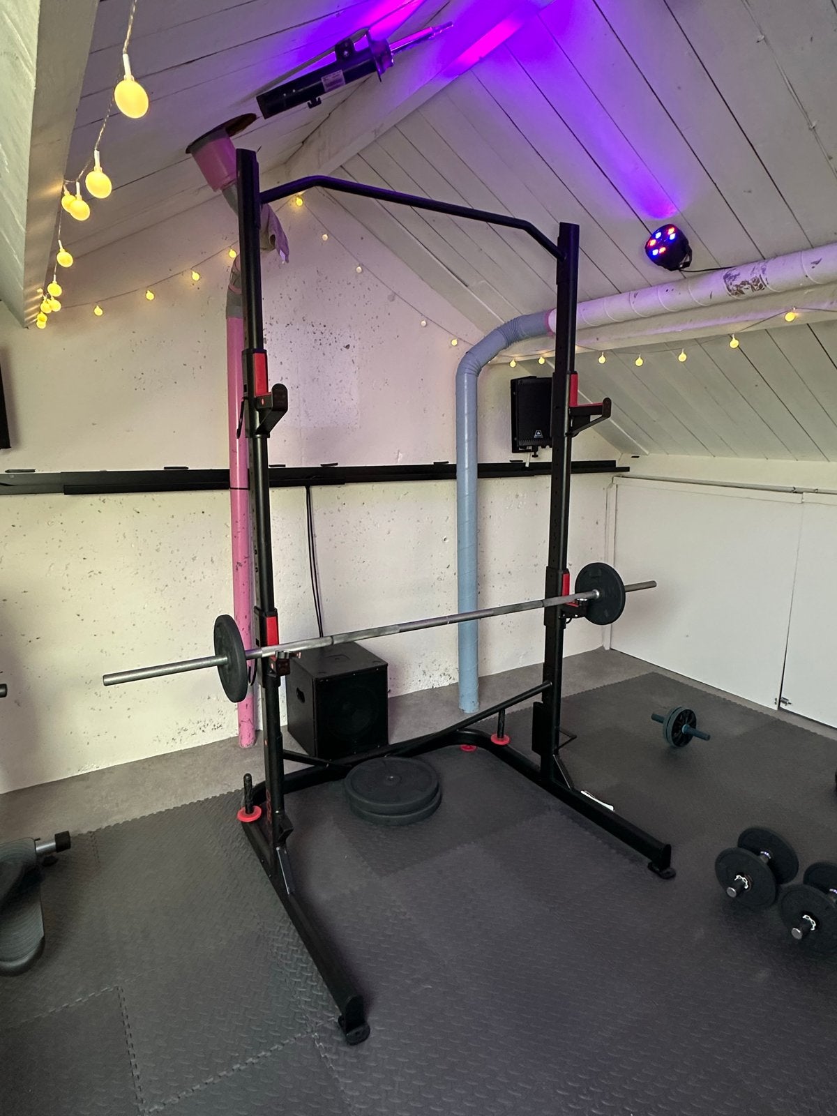 Complete Fitness Set: Squatrek, halterbank & gewichten, Ophalen, Benen, Gebruikt, Overige typen