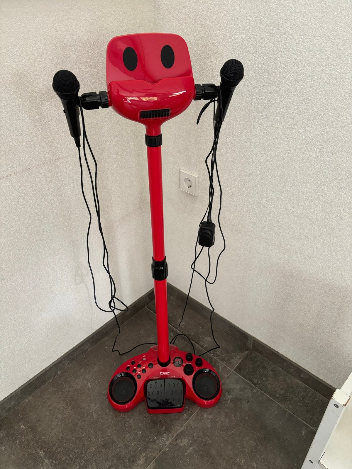 Fenton KSM15R Karaoke Set met Microfoons en Lichtmat, Ophalen of Verzenden, Zo goed als nieuw, Complete set
