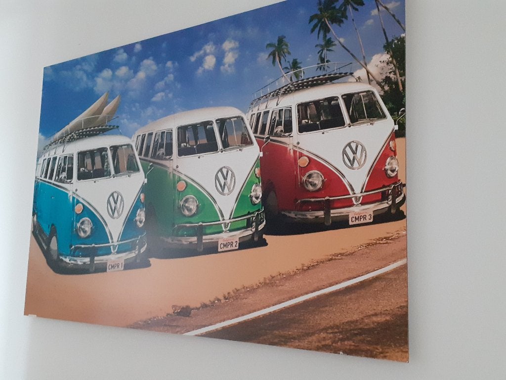 wandbort met 3 VW auro's, 90 cm, Meerkleurig, Ophalen of Verzenden, Overige stijlen