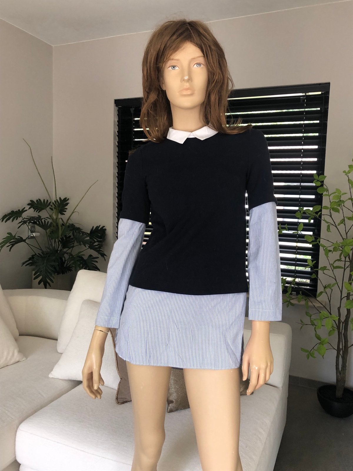 Zara Trafaluc gestreepte blouse jurkje met trui-look, Kleding | Dames, Zwart, Ophalen of Verzenden, Zo goed als nieuw, Maat 34 (XS) of kleiner