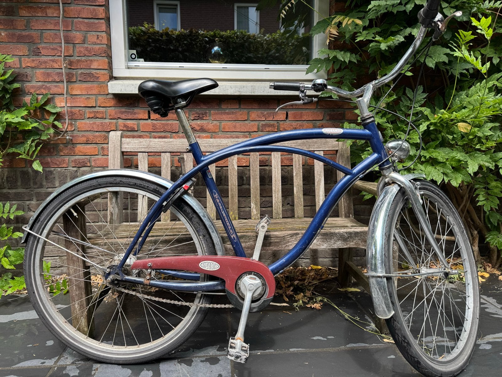 Collector’s item. Mooie blauwe cruiser Sparta Bullit., Fietsen en Brommers, Fietsen | Heren | Herenfietsen, Gebruikt, Velgrem