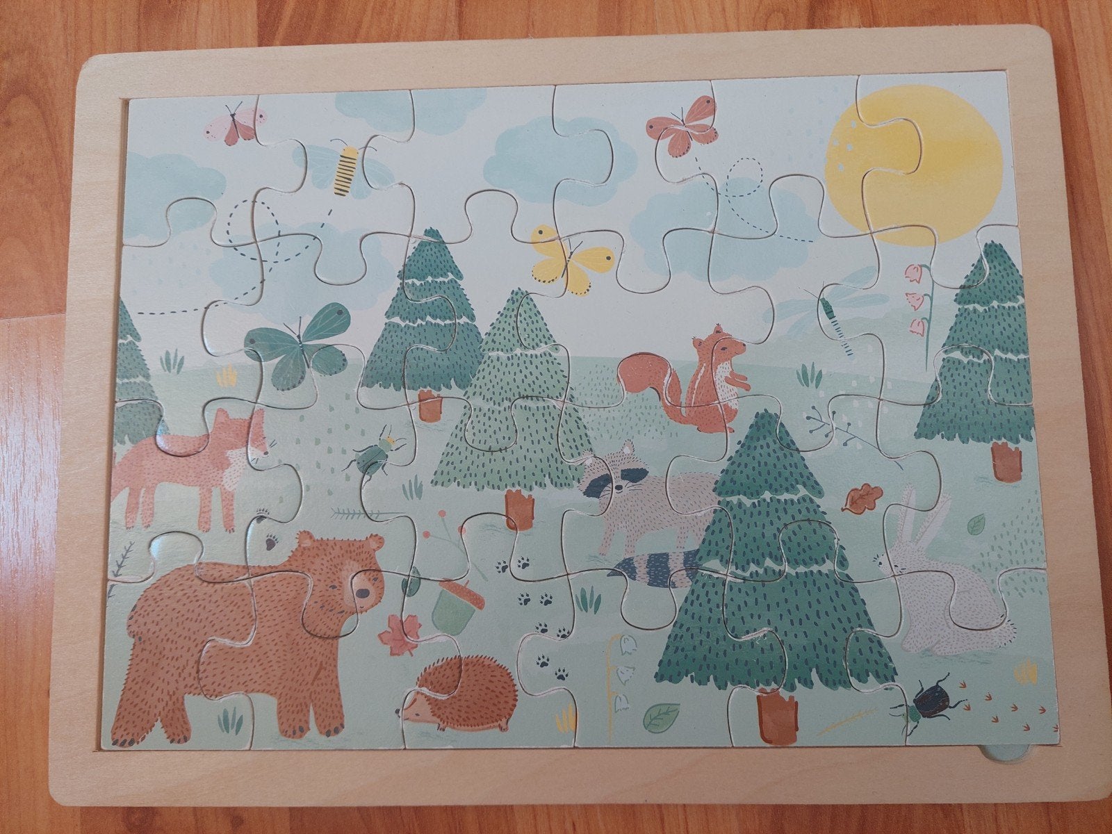 Houten Dieren Puzzel voor Kinderen - Bos Thema, 2 tot 4 jaar, Gebruikt, 10 tot 50 stukjes, Ophalen of Verzenden