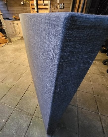 Wandpaneel Gestoffeerd hoofdbord bed achterwand, Huis en Inrichting, Slaapkamer | Bedden, Ophalen, Gebruikt, Eenpersoons, Grijs