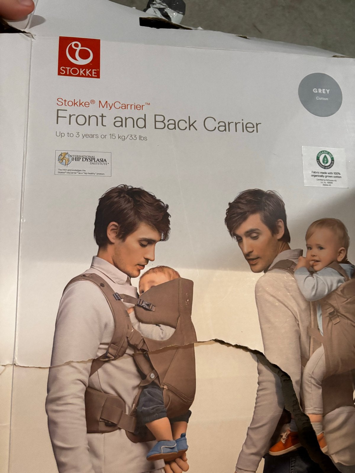 Stokke MyCarrier Front and Back Carrier - Grijs, Buik of Rug, Zo goed als nieuw, Draagzak, Ophalen