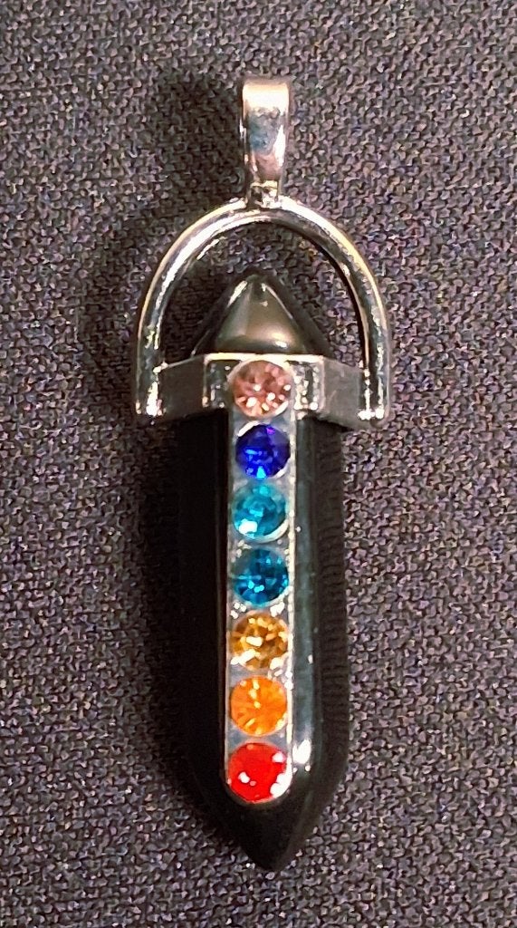 7 Chakra gemstone pendant, Verzenden, Nieuw, Overige kleuren, Glas of Kristal
