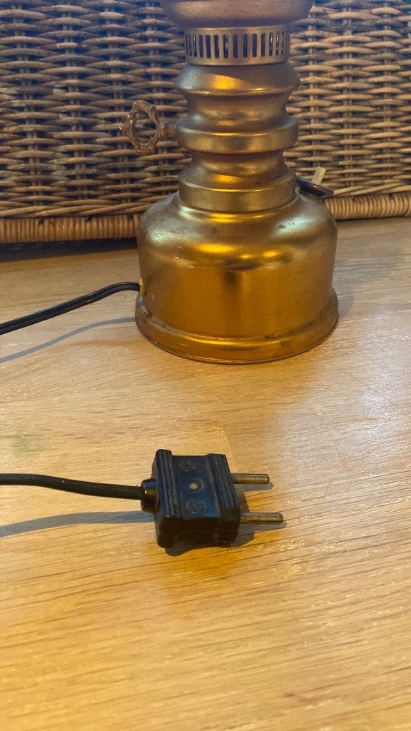 Nostalgische/aparte "olie" lamp met fitting, Gebruikt, Klassiek, Metaal, Met schakelaar