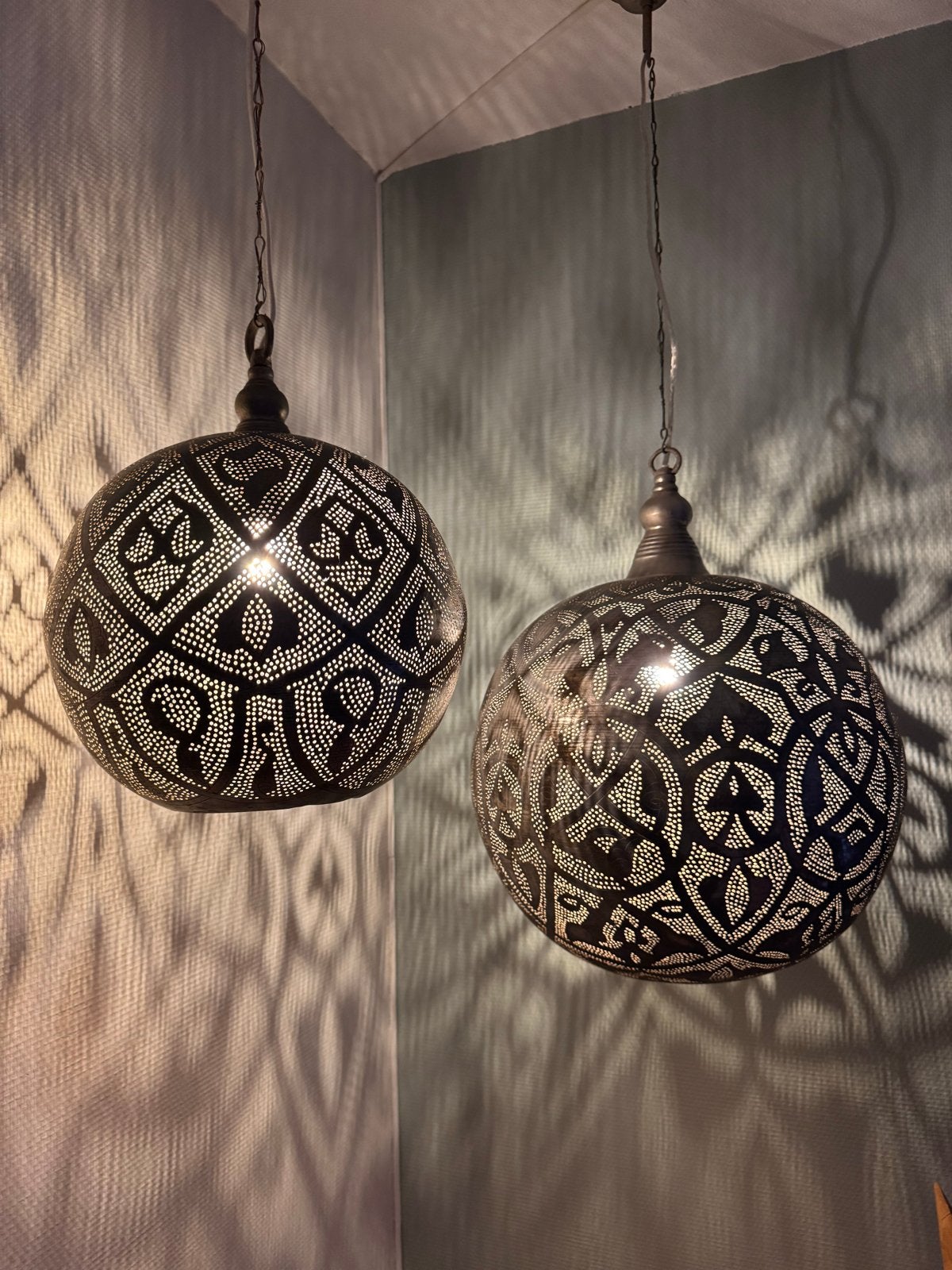 Zenza lampen - Oosterse hanglampen set, Ophalen of Verzenden, Gebruikt, Metaal, E27 (groot)