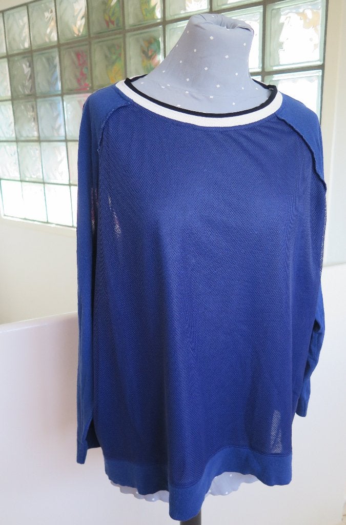 marccain shirt maat 5/6 blauw, Verzenden, Zo goed als nieuw, Maat 38/40 (M), Blauw