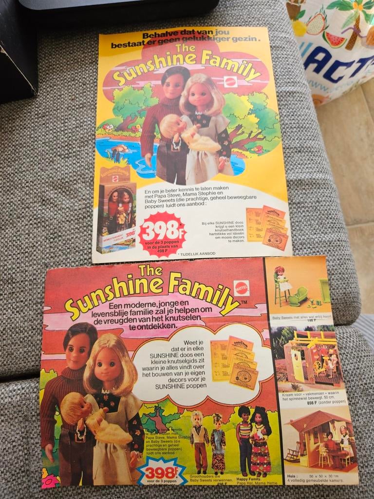 The Sunshine Family poppen reclamefolder, Verzamelen, Poppen, Ophalen of Verzenden