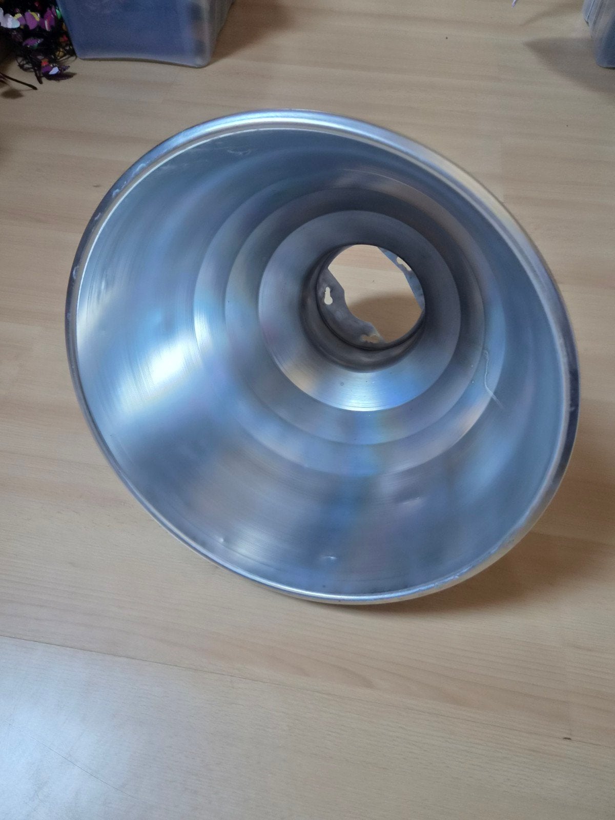 Metalen lampenkap - Zilverkleurig, Metaal, Gebruikt, Overige typen, Rond