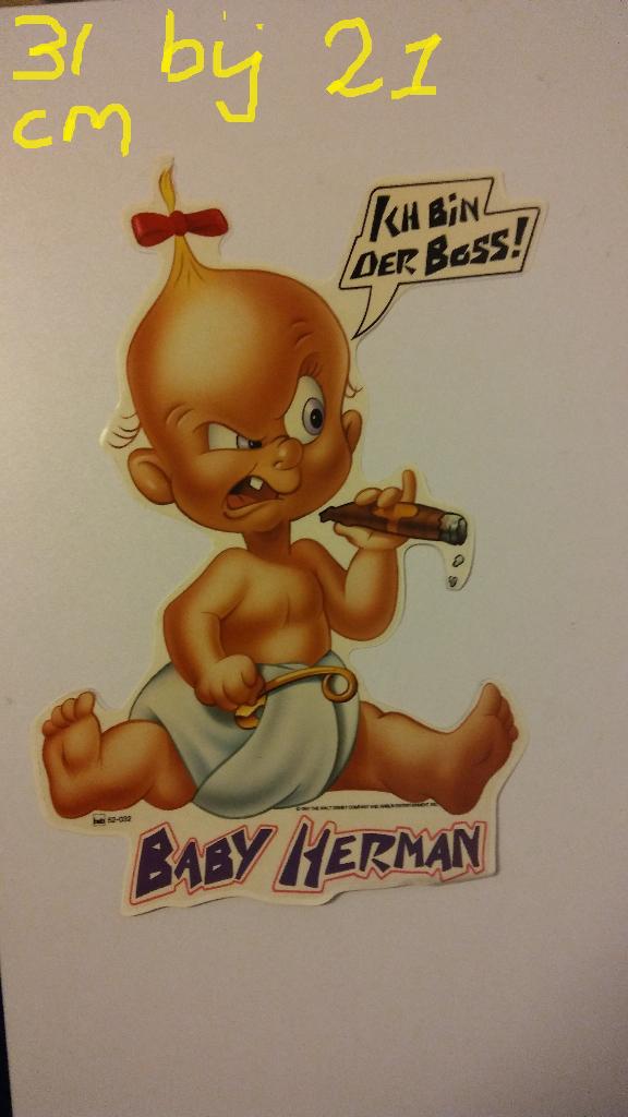 Roger Rabbit Baby Herman Jessica strip tekenfilm stickers, Verzamelen, Verzenden, Zo goed als nieuw, Overige typen