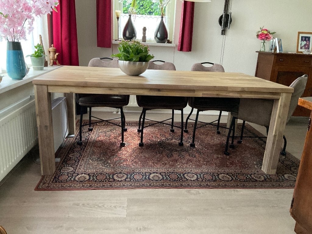 Blank houten eethoek tafel, Ophalen, Strak, Gebruikt, Eikenhout