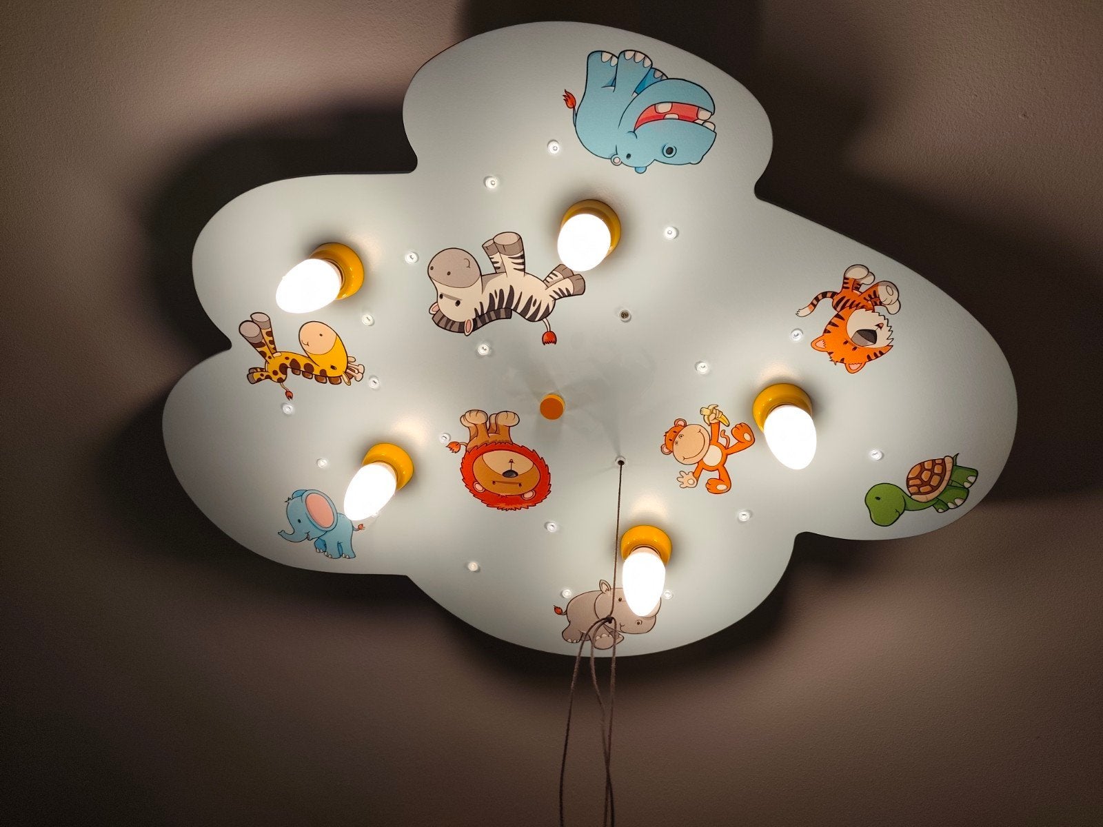 Leuke kinderlamp wolk met dieren voor slaapkamer, Ophalen, Gebruikt
