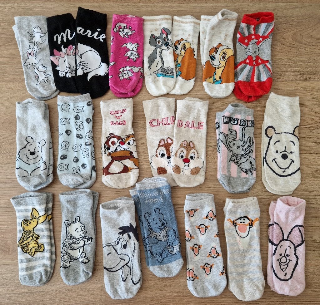19 paar Disney dames enkel sokken maat 37/42 z.g.a.n., Sokken en Kniesokken, Disney, Ophalen of Verzenden, Zo goed als nieuw