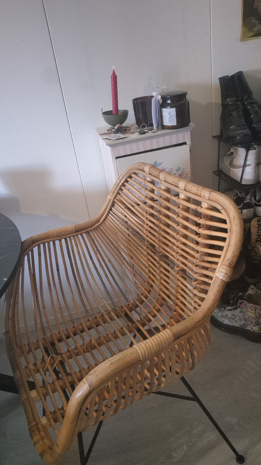 Rieten stoel Xenos, Huis en Inrichting, Stoelen, Gebruikt, Bruin, Riet of Rotan, Ophalen of Verzenden