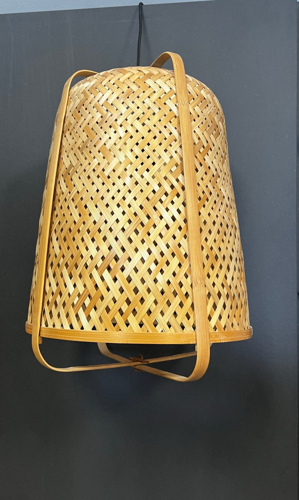 IKEA KNIXHULT Hanglamp bamboe, Ophalen of Verzenden, Zo goed als nieuw, Hout, 50 tot 75 cm
