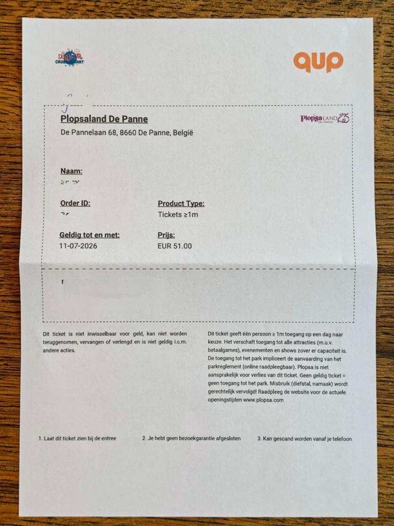 Plopsaland de Panne - Enkel ticket >1m (t/m 11-7-26 geldig)