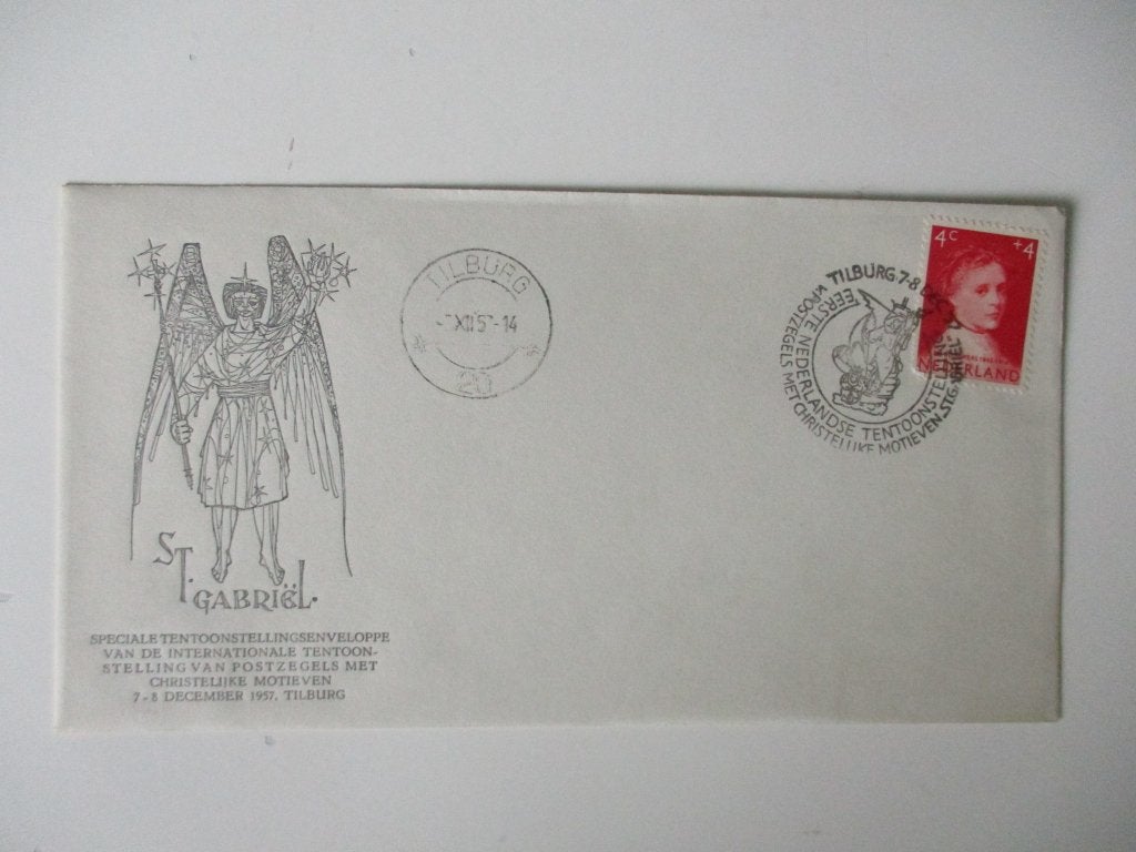 Speciale Tentoonstellingsenvelop St. Gabriël Tilburg 1957, Postzegels en Munten, Verzenden, Envelop