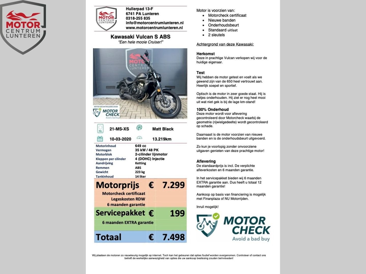 KAWASAKI VULCAN S SPECIAL EDITION 35kW, Motoren, 2 cilinders, Bedrijf, Onbekend, KAWASAKI
