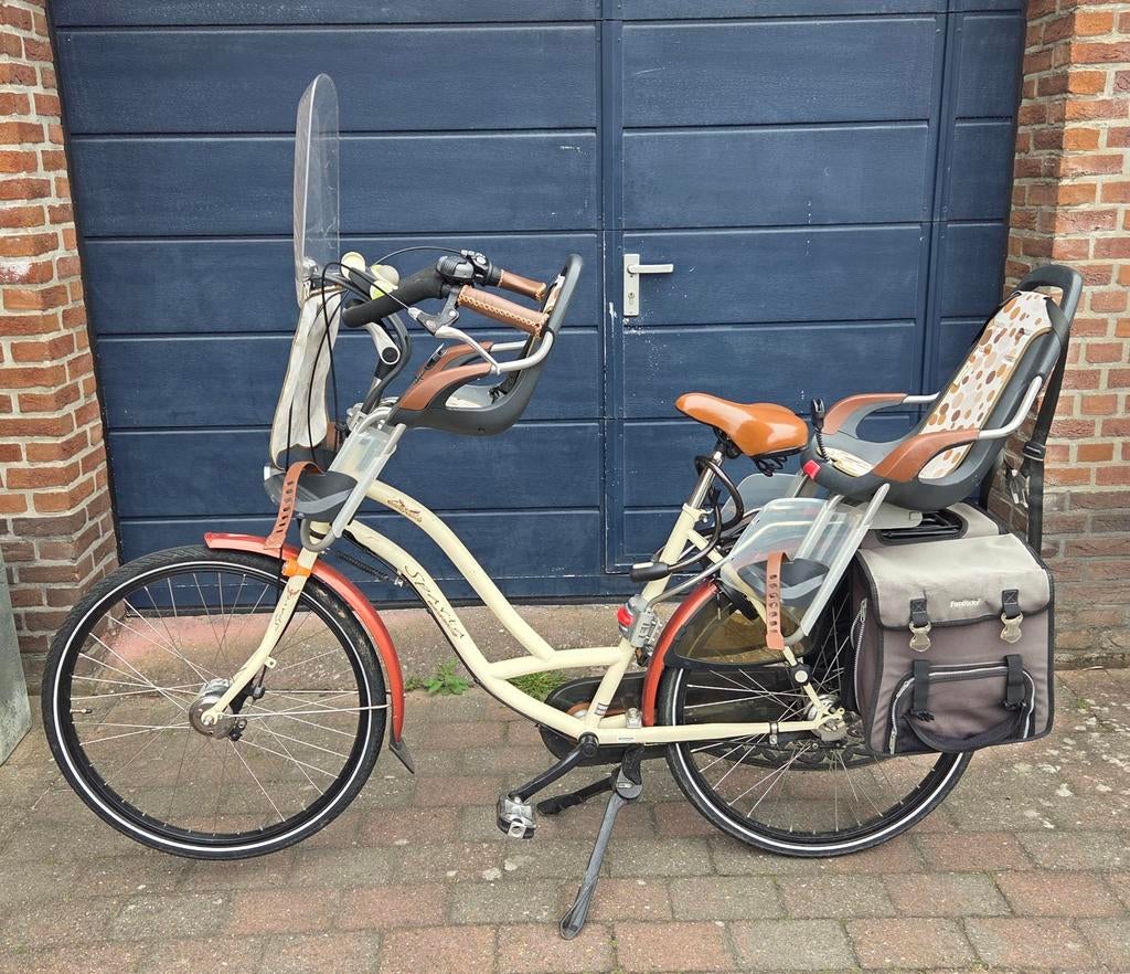 Sparta Amazone Classic mamafiets met Qibbel zitjes en tassen, Fietsen en Brommers, Fietsen | Dames | Damesfietsen, Ophalen, Sparta