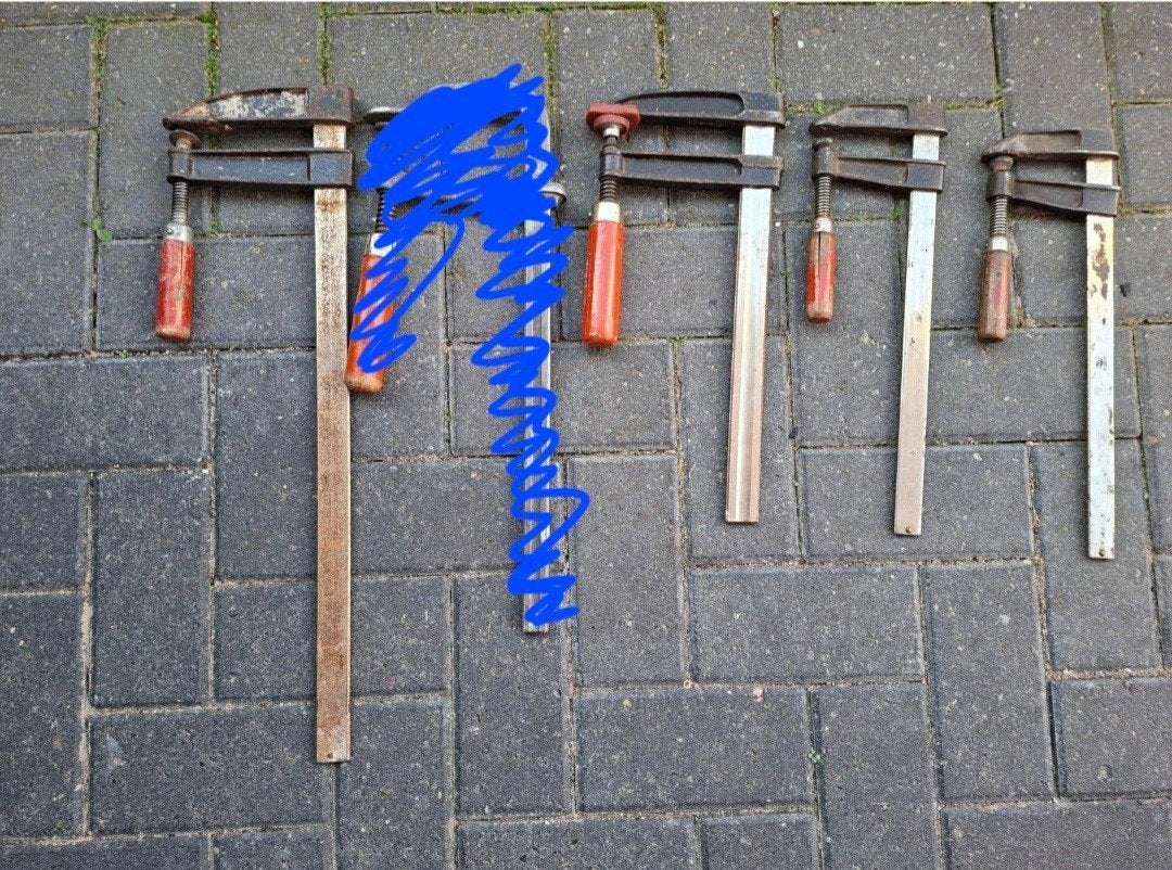 Set van 4 lijmtangen (1x 60cm, 3x 40cm), Ophalen of Verzenden, Gebruikt, Klem