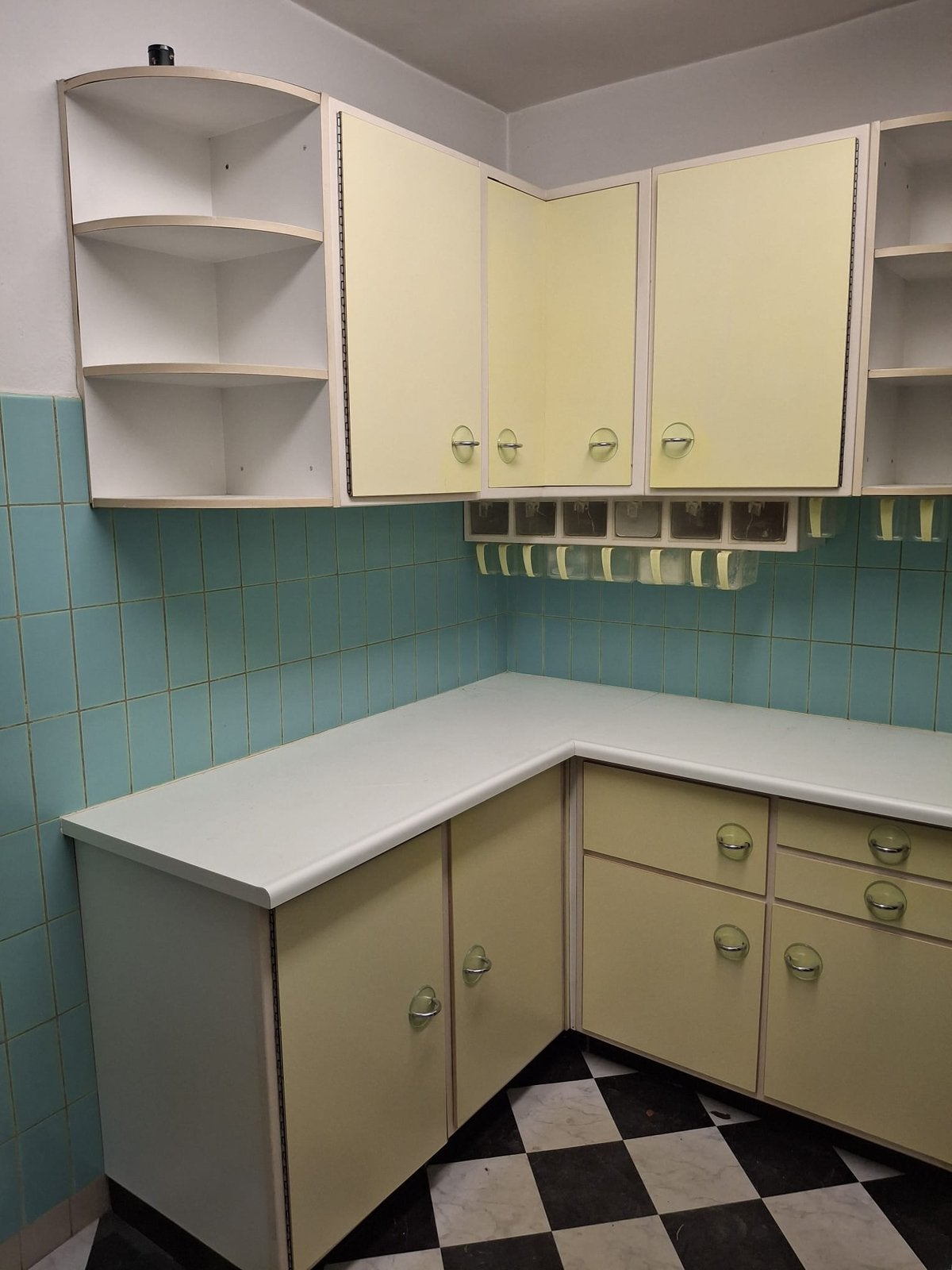 Bruynzeel Keuken uit 1954 - Hoekopstellingen in Goede Staat, Ophalen, Gebruikt, Hoekkeuken, Kunststof