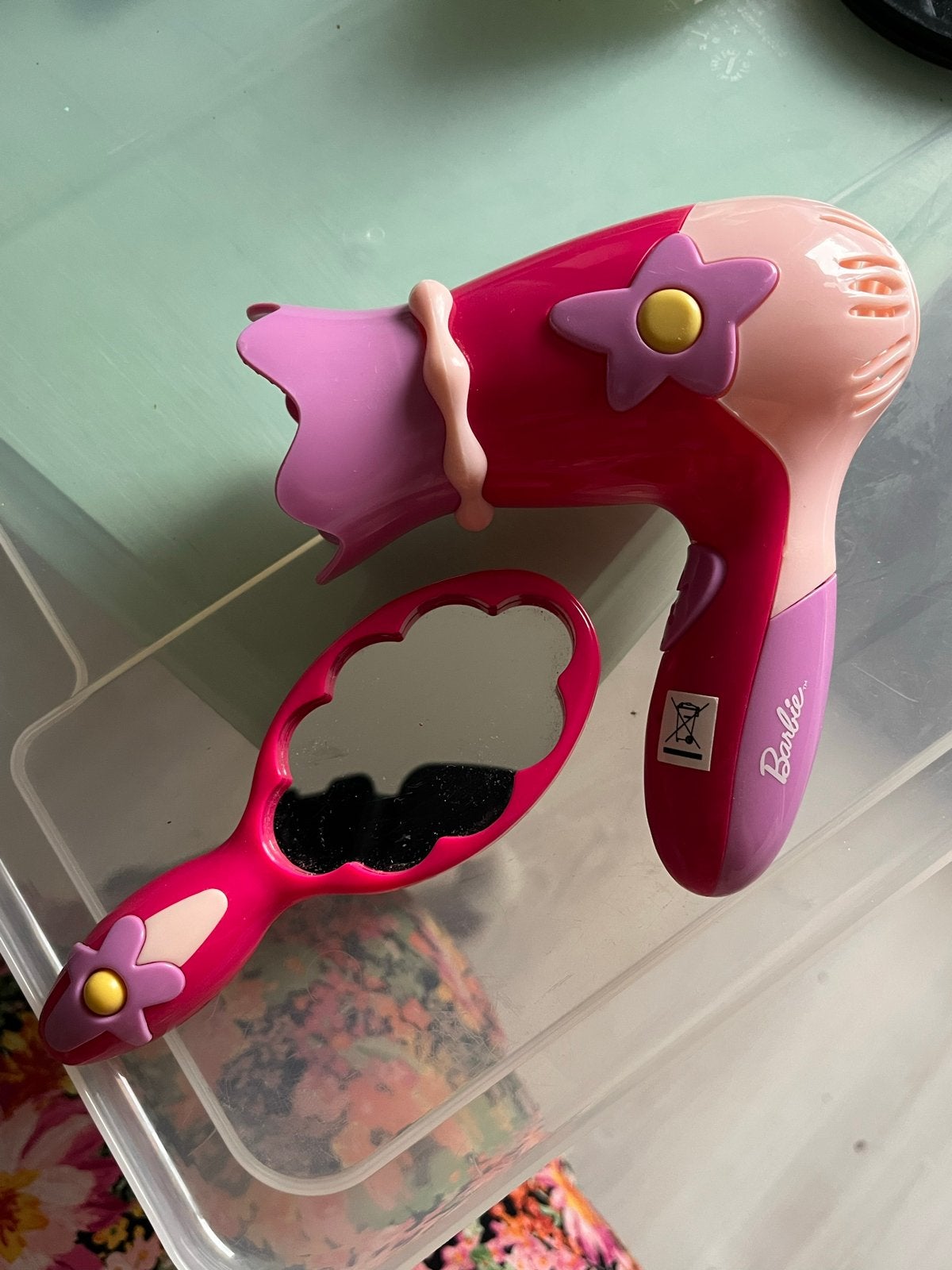 Barbie Kinder föhn met spiegel, Ophalen, Gebruikt, Meisje