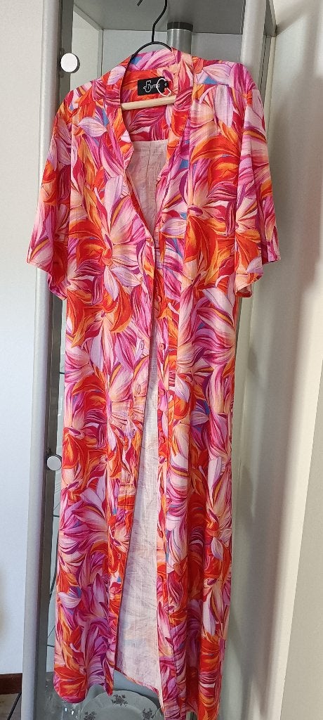 Zomerjurken 2x  linnen en 1x katoen/elastan, Kleding | Dames, Jurken, Meerkleurig, Maat 42/44 (L), Ophalen of Verzenden, Zo goed als nieuw