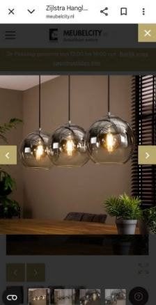 Zijlstra Hanglamp Bubble Shaded 3-lichts, Ophalen, Gebruikt, Glas, 75 cm of meer