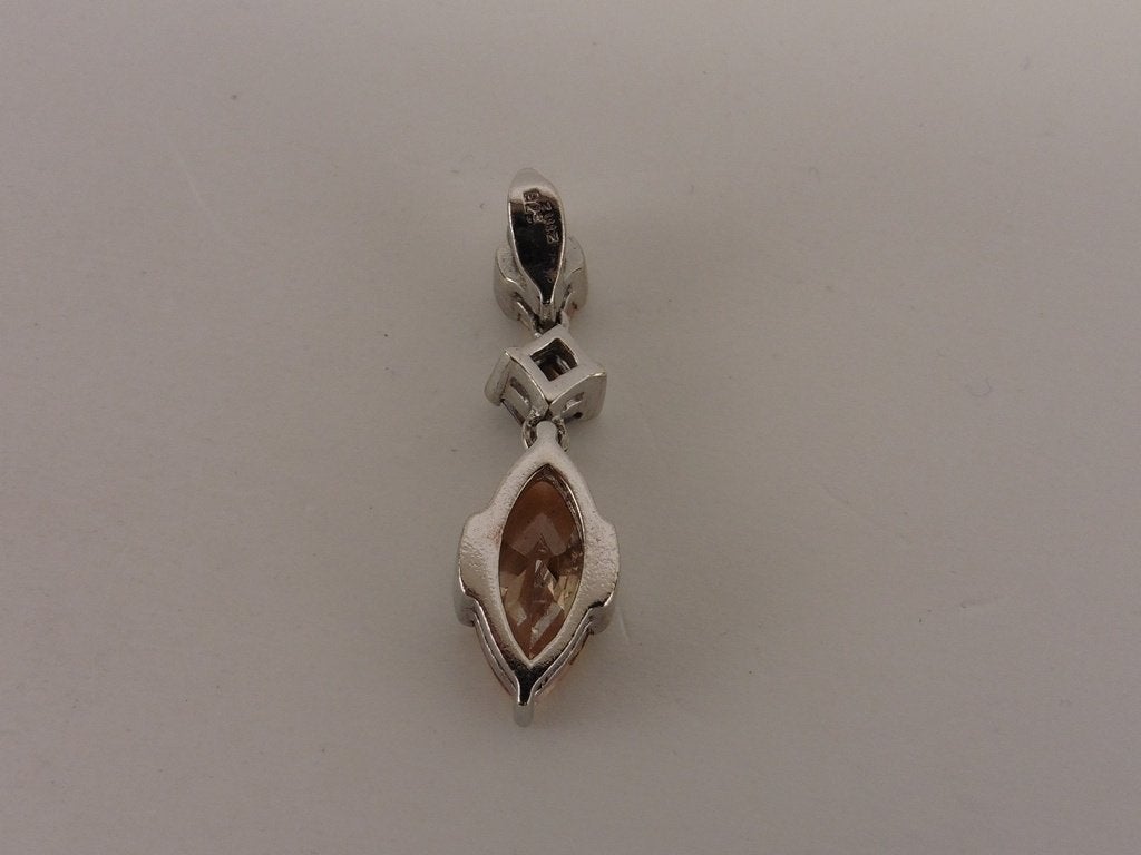 Zilveren hanger met zirkonia                             Z66, Gebruikt, ., Ophalen of Verzenden, .
