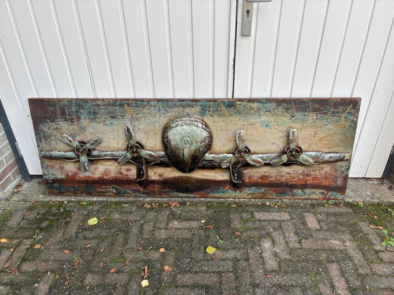 Handgemaakt schilderij met 3D-effect, 180x60 cm, Ophalen, Overig onderwerp, 3D-effect, Gemengde techniek